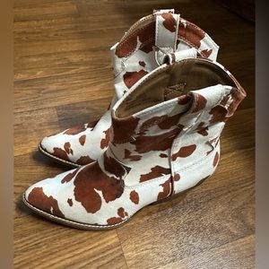 New Cow Print Booties